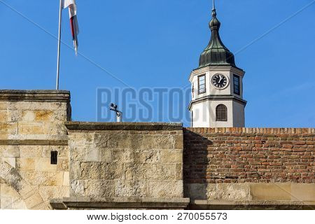 Belgrade, Serbia - November 10, 2018: Clock Tower (sahat Tower) At Belgrade Fortress And Kalemegdan 