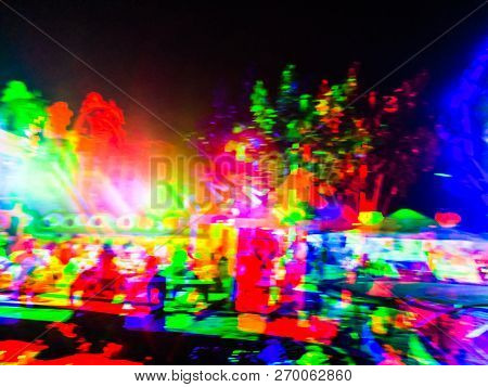 The Colors Of The Night Light In The City. Glitch Style.