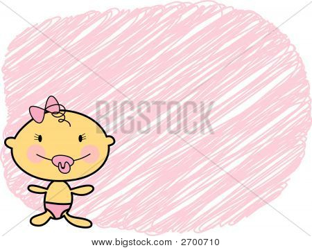 만화 흰 피부 아가씨 배경 Scribble (벡터)
