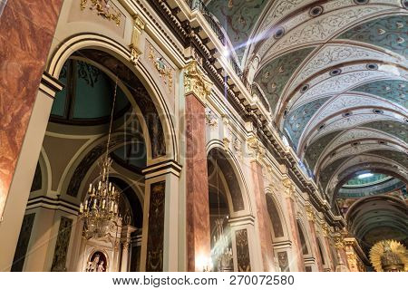 Salta, Argentina - April 9, 2015: Interior Of Cathedral Basilica And Sanctuary Of The Lord And The V