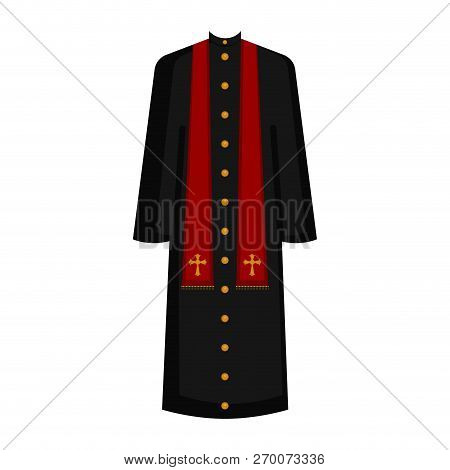 Isolated Cassock Image. Catholic Priest. Vector Illustration Design