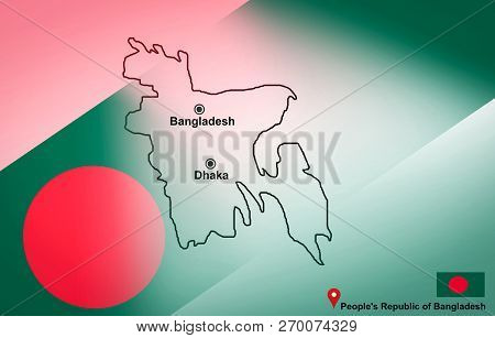 Bangladesh Map And Dhaka With Location Map Pin And Bangladesh Flag On Travel Map Of Asia - People's 