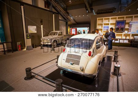Tokyo, Japan - April 25 2018: Edo Tokyo Museum Permanent Exhibition Vividly Illustrates The Past Of