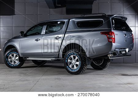 Novosibirsk, Russia - November 20, 2018: Mitsubishi L200, Back View. Photography Of A Modern Car On 