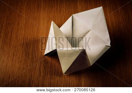Paper cootie catcher fortune telling game, blank for text