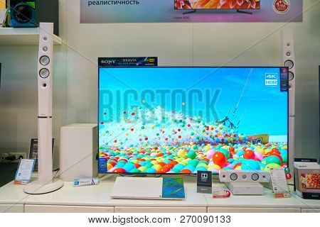 MOSCOS, RUSSIA - CIRCA SEPTEMBER, 2018: interior shot of a Sony store in Moscow.
