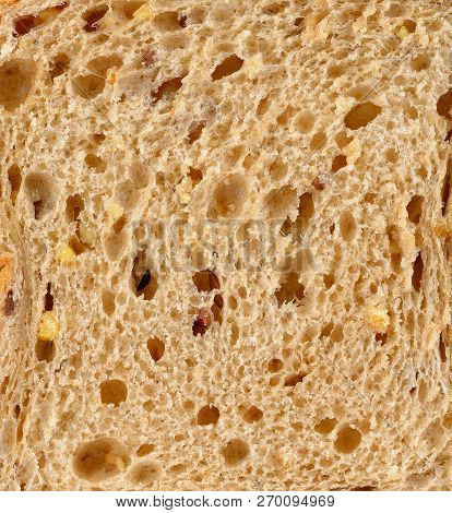 Brown Bread Isolated On White Background, Background Texture