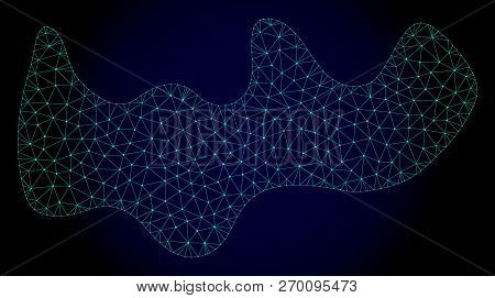 Mesh Spot Polygonal Illustration. Abstract Mesh Lines, Triangles And Points On Dark Background With 
