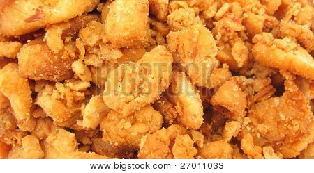Grassi fritti fette di ciccioli di maiale chiamato cvarci