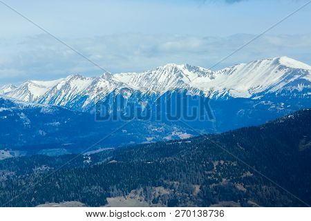 Winter Landscape - Panorama Of The Ski Resort. Alps. Austria. Murau. Kreischberg