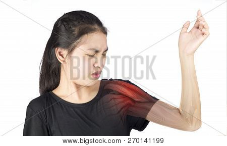 Shoulder Muscle Injury White Background Shoulder Pain
