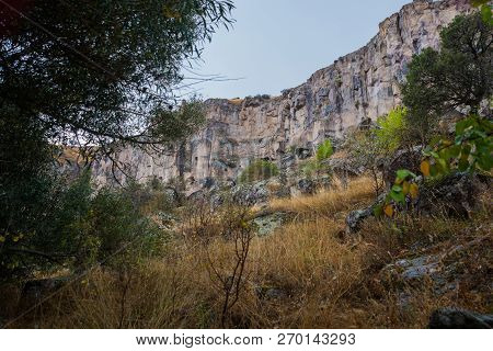Ihlara Valley In Cappadocia. Ihlara Valley, Peristrema Monastery Or Ihlara Gorge Is The Most Famous 