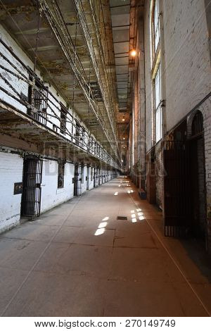 Mansfield, Oh, May 29, 2018, Ohio State Reformatory, Former Prison, Looking Down A Cell Block Row, P
