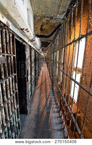 Mansfield, Oh, May 29, 2018, Ohio State Reformatory, Former Prison, Looking Down A Cell Block Row, P