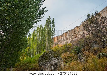 Ihlara Valley In Cappadocia. Ihlara Valley, Peristrema Monastery Or Ihlara Gorge Is The Most Famous 