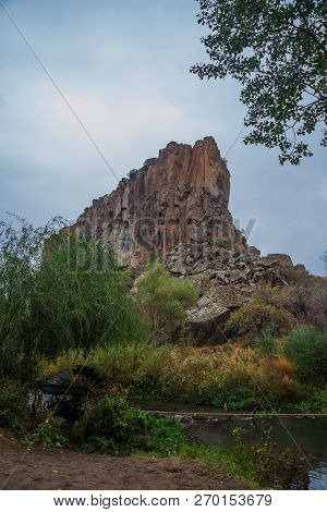 Ihlara Valley In Cappadocia. Ihlara Valley, Peristrema Monastery Or Ihlara Gorge Is The Most Famous 