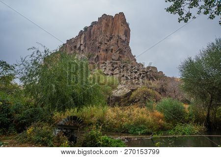 Ihlara Valley In Cappadocia. Ihlara Valley, Peristrema Monastery Or Ihlara Gorge Is The Most Famous 