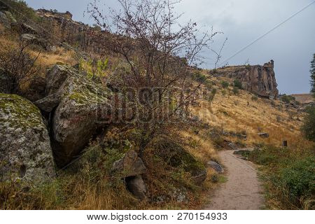 Ihlara Valley In Cappadocia. Ihlara Valley, Peristrema Monastery Or Ihlara Gorge Is The Most Famous 