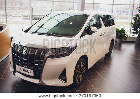 Ufa, Russia, Toyota Shop, 5 November, 2018: Toyota Alphard Car Is Displaying At Toyota.