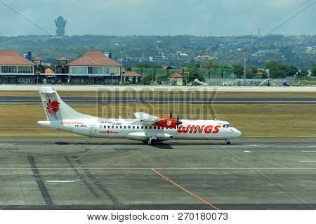 Denpasar, Indonesia - September 19, 2018:wings Airlines Airplane Landed At Ngurah Rai International 