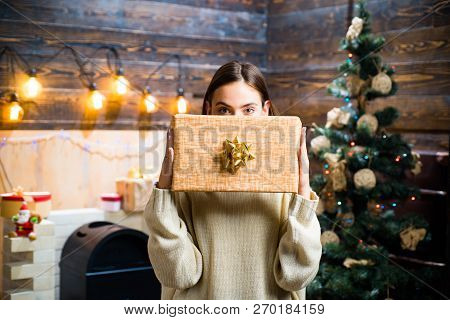 Christmas Preparation. Merry Christmas And Happy New Year. Xmas Background. New Year Woman