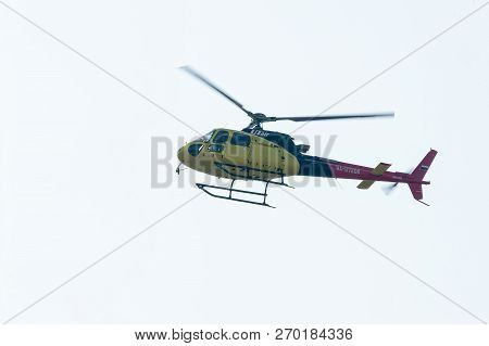 Tyumen, Russia - August 11, 2012: On A Visit At Utair Airshow In Heliport Plehanovo. Pilot Of Robins