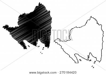 Lampung (subdivisions Of Indonesia, Provinces Of Indonesia) Map Vector Illustration, Scribble Sketch