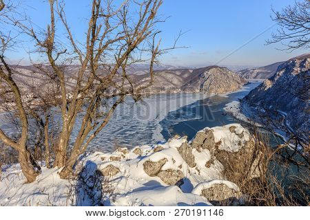 Landscape In The Danube Gorges. Cazanele Mari Seen From The Romanian Side