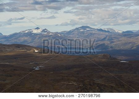 The Landscape As Seen From The Top Of Mount Njulla (nuolja). Northern Sweden