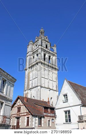 St Antoine Tower Above The City Of Loches, France