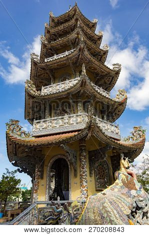Famous Mosaic Linh Phuoc Pagoda At Da Lat City, Lam Dong Province, Vietnam.