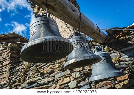 Bells In Lamaria Church In Zhibiani - Ushguli Community Of Villages, Upper Svaneti, Georgia, View Fr