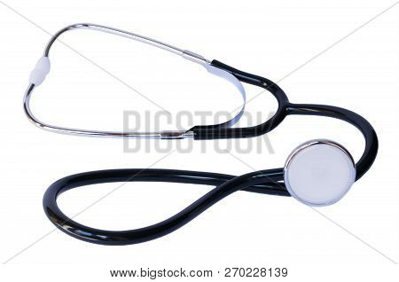 Stethoscope Isolated On White Background Closeup. Stock Image.