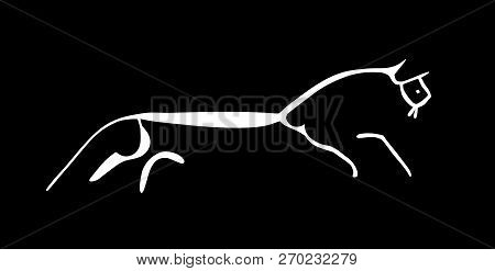 Uffington White Horse Ancient Geoglyph Symbol Illustration