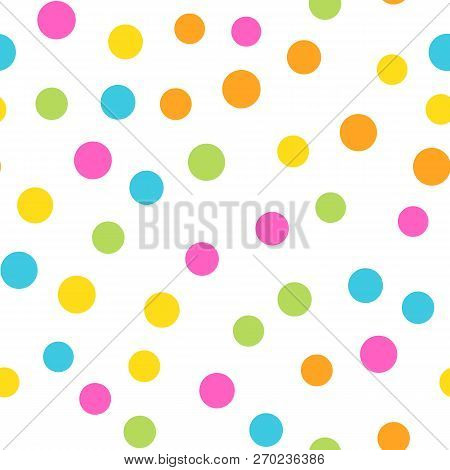 Colorful Seamless Pattern. Happy, Funny And Infantile Theme. Abstract Vector Background