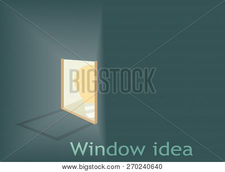 Window Idea Vector With Lamp Lighting Passed It,business Idea Innovation Concept, Vector Art And Ill