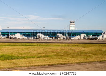 Panama City, Panama - September 25, 2015: Terminal Of Tocumen International Airport In Panama City.