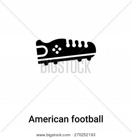 American Football Black Shoe Icon Vector Isolated On White Backg