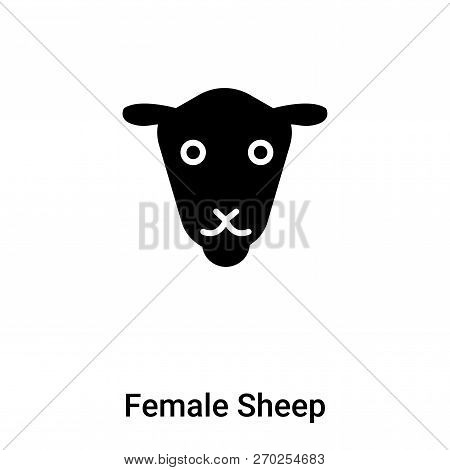 Female Sheep Icon Vector Isolated On White Background, Logo Conc