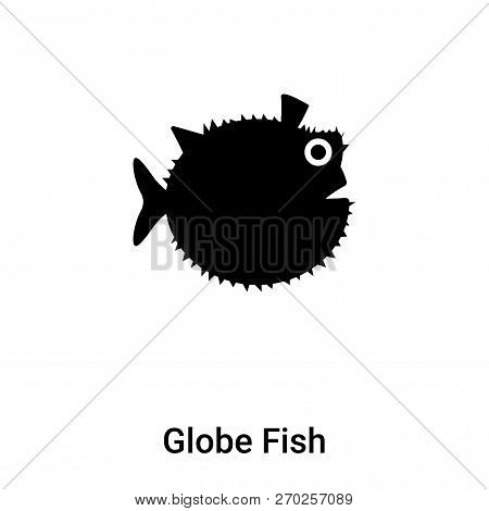 Globe Fish Icon Vector Isolated On White Background, Logo Concep