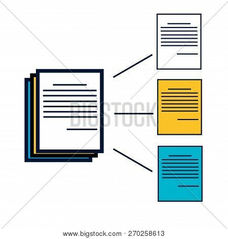 Duplicate Document Difference Color With Flat Design
