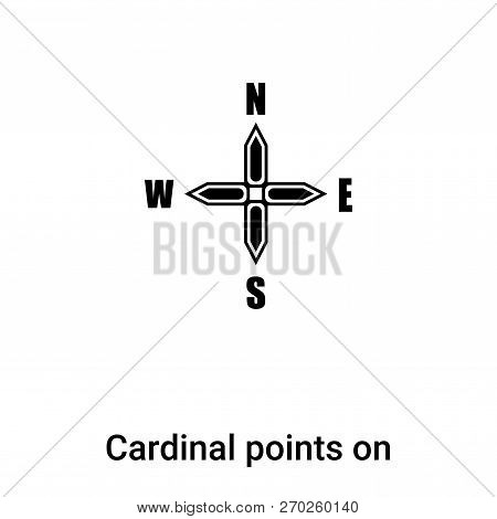Cardinal Points On Winds Star Icon Vector Isolated On White Back