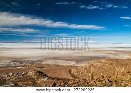 Puerto Chuvica Village, Located By Salar De Uyuni Salt Plain In Bolivia.