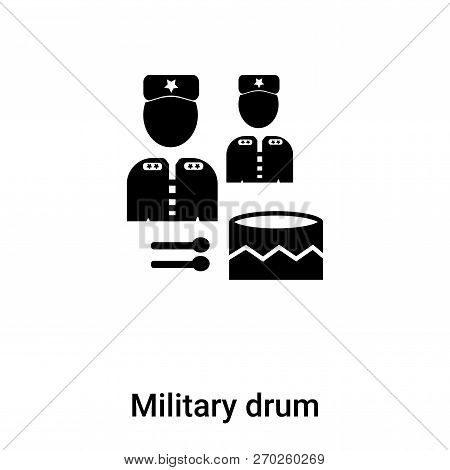 Military Drum Musical Instrument Icon Vector Isolated On White B
