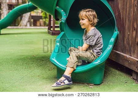 Childrens Orthopedic Shoes On The Boys Feet