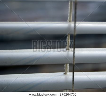 White Open Window Blinds String Treatment Background