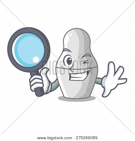 Detective Unpainted Nested Russian Dolls On Cartoon