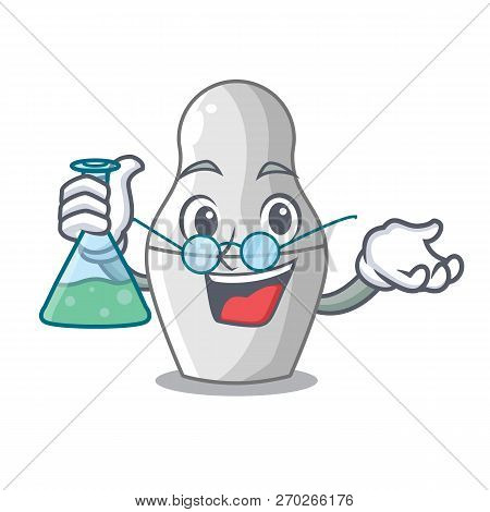 Professor Unpainted Nested Russian Dolls On Cartoon