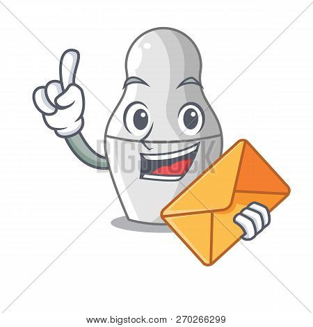 With Envelope Unpainted Nested Russian Dolls On Cartoon