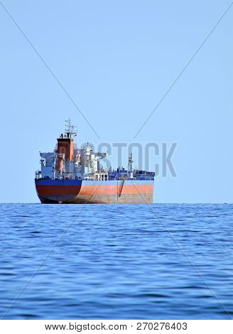 Oil Tanker On The Roadstead In Black Sea